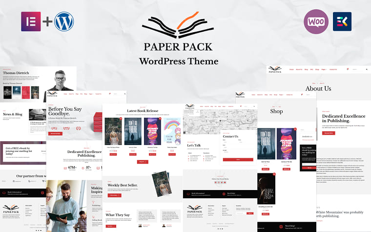 Paper Pack - Book Shop and Author Store WordPress Theme.