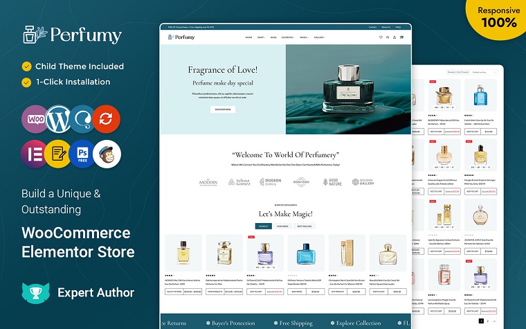 Perfumy - Perfumes, Deos and Fragrances WooCommerce Elementor Responsive Theme.