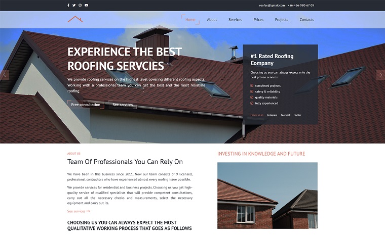 Roofex - Roofing Services Landing Page Template.