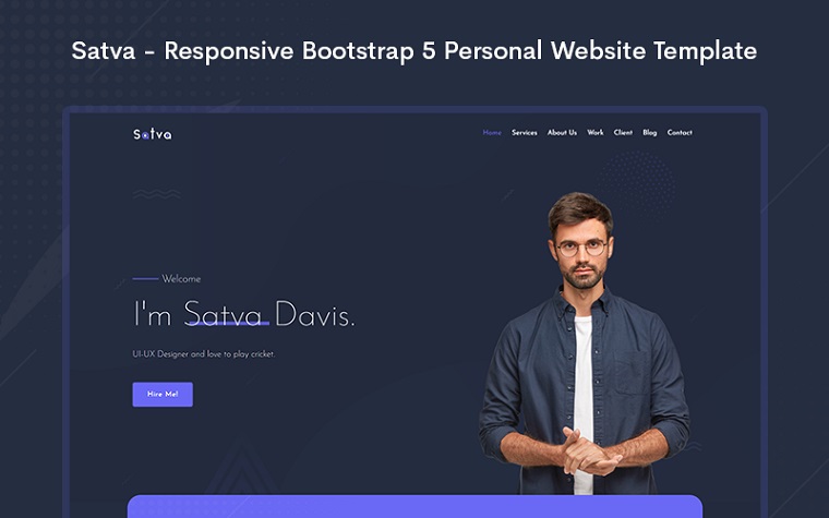 Satva - Responsive Bootstrap 5 Personal Website Template.