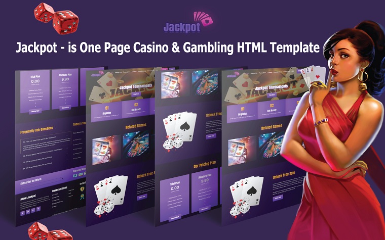 Jackpot - Online Casino & Gambling HTML Landing Page Website Template.