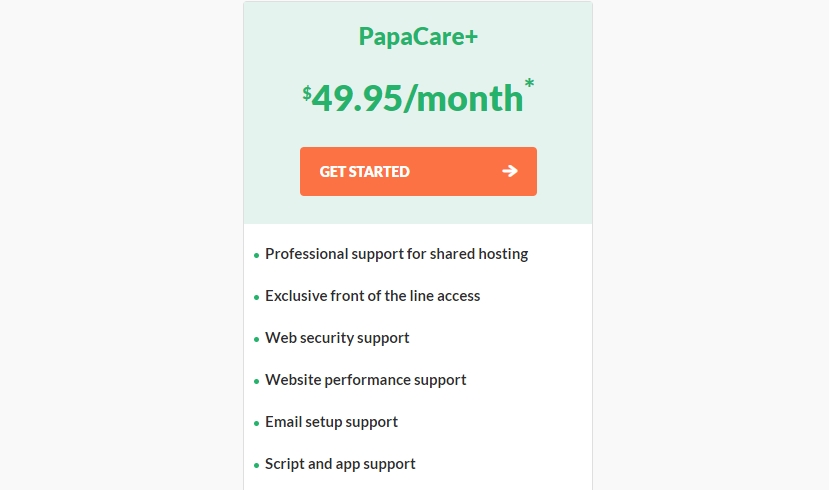 hostpapa review - papa care