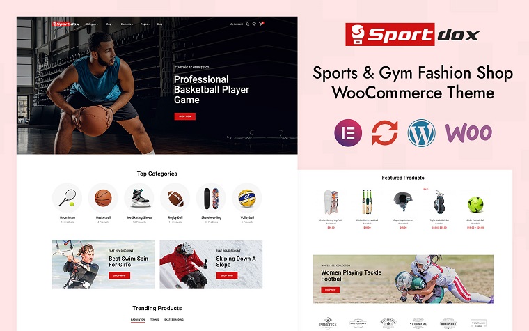 Sportdox - Sport, Fitness & Gym Store Elementor WooCommerce Responsive Theme.