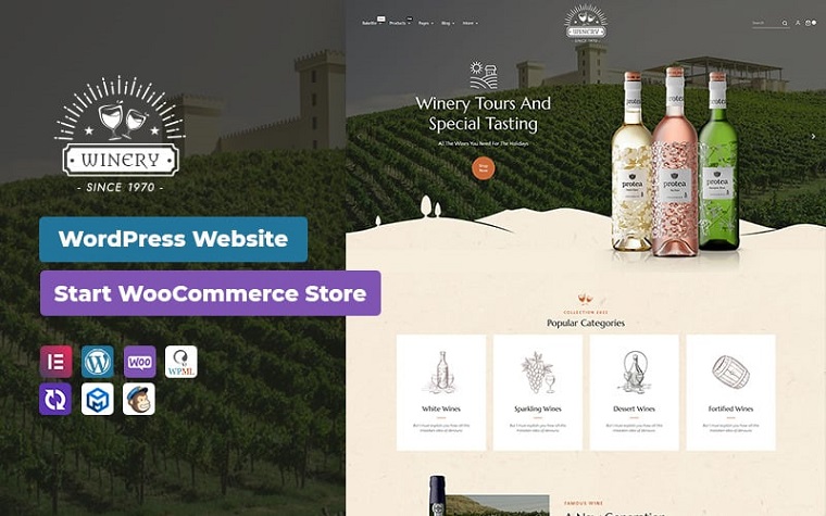 Winery - A Modern Vineyard and Drinks -WooCommerce Multipurpose Responsive Theme.
