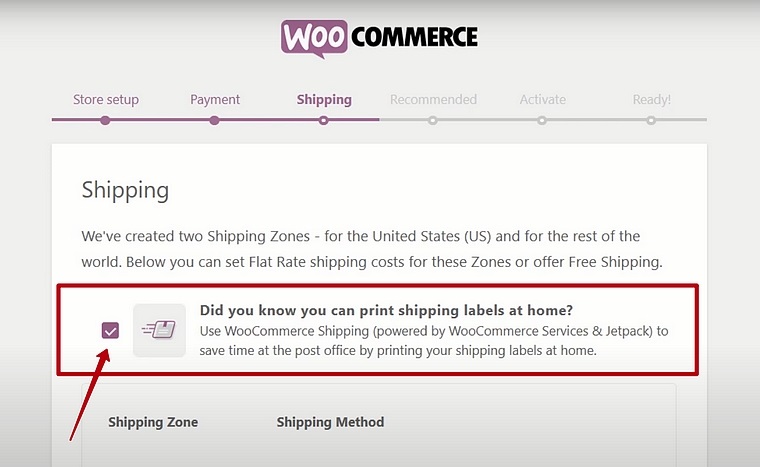 WooCommerce Shipping.