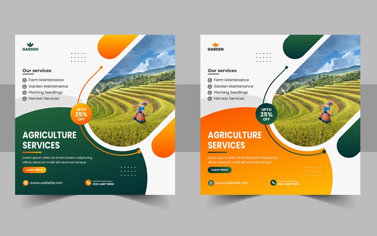 Agriculture farming service social media.