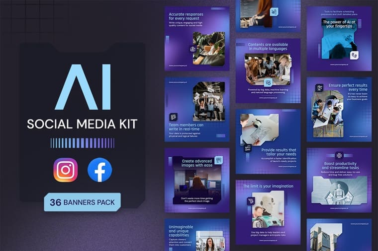 AI Social Media Kit - Artificial Intelligence.