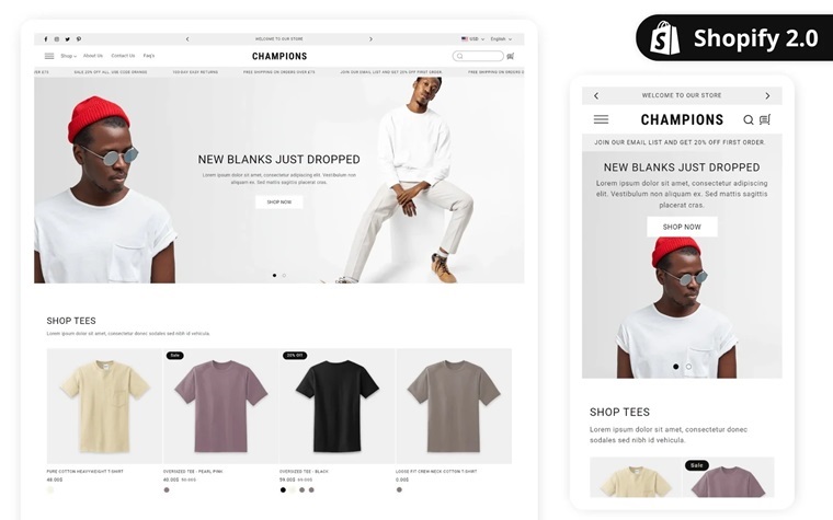 Champion - Shopify 2.0 Fashion Theme.