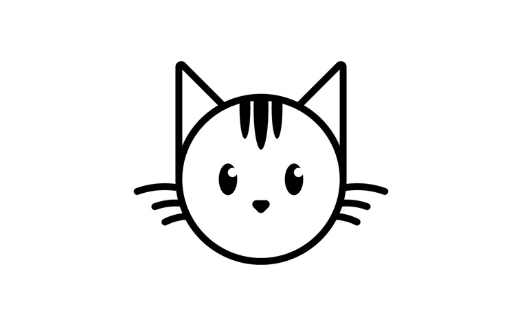 Cute cat head cartoon logo V3.