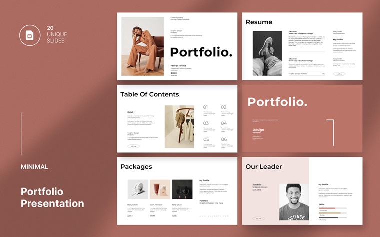 Digital Portfolio Presentation Template Layout.