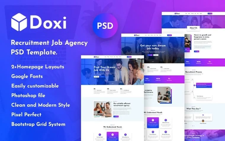 Doxi - Job Agency PSD Template..