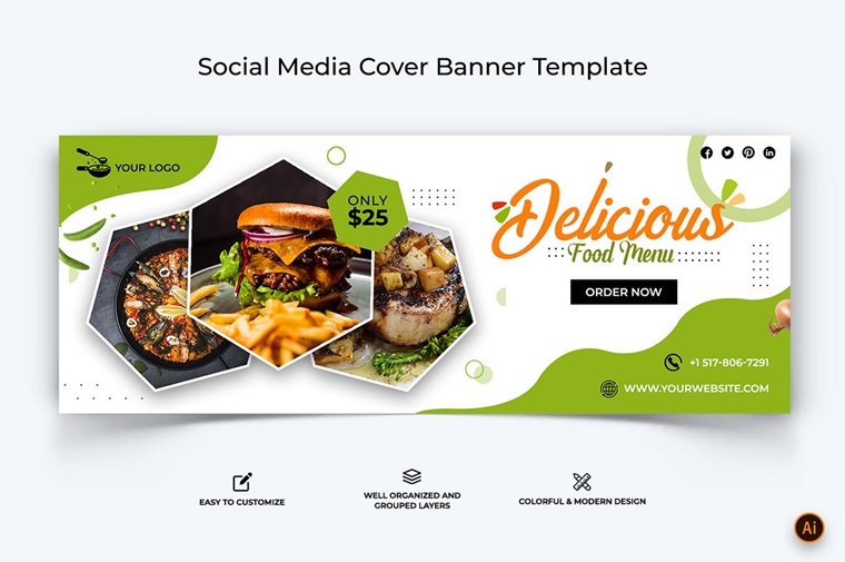 Food and Restaurant Facebook Cover Banner Design-36.