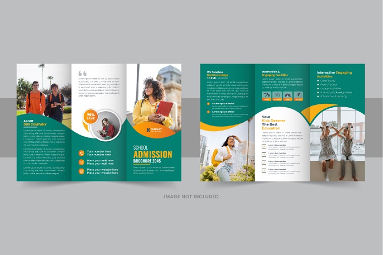 Kids back to school admission Brochure Design.