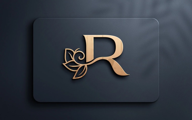 Letter R Monogram Beauty Logo Design.