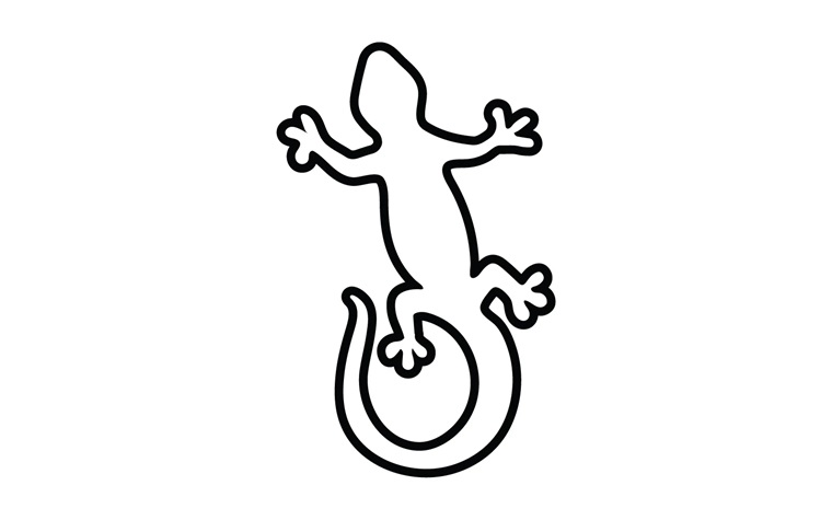 Lizard gecko animal reptil logo simple v18.