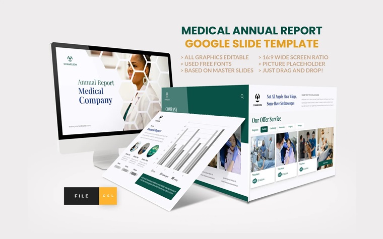 Medical Annual Report Google Slide Template.