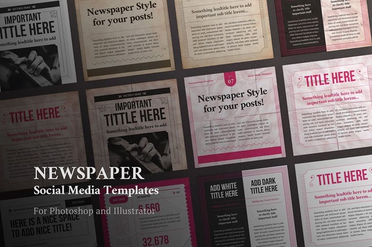 Newspaper Templates for Social Media.