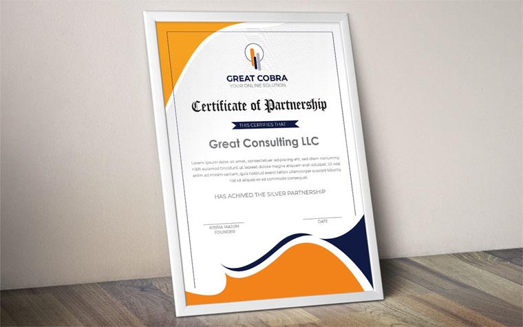 Partnership Certificate Template.