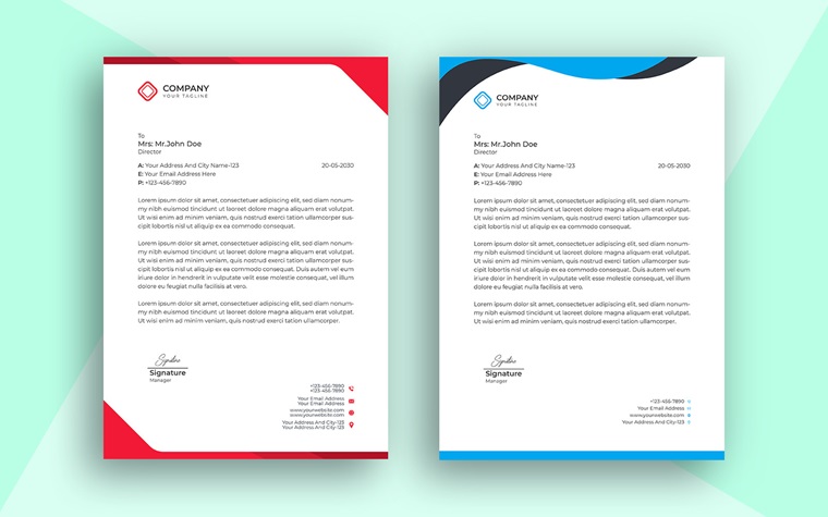 Professional Business Modern Letterhead Simple Design Template Vector Template.