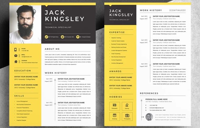 Professional Resume Template Design.