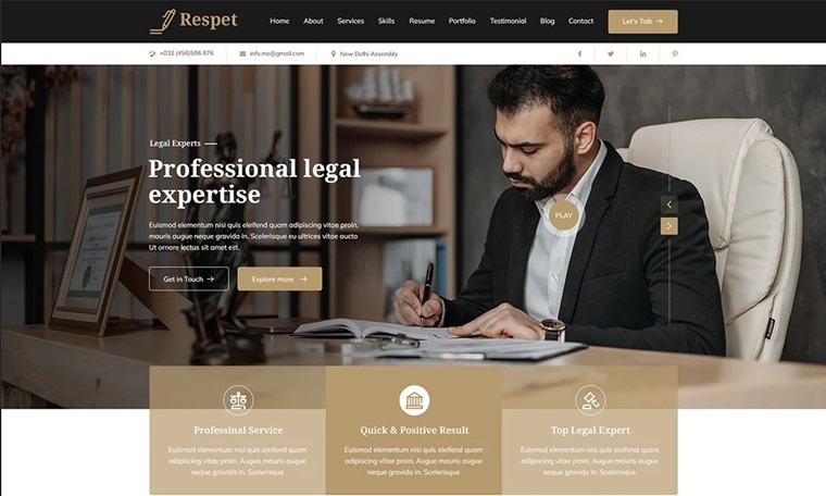 Respet - Law Portfolio Template..