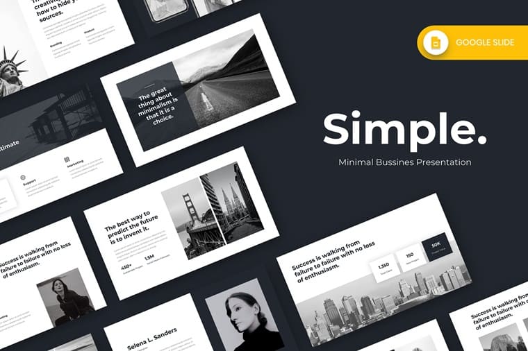 Simple - Minimal Google Slide Template.