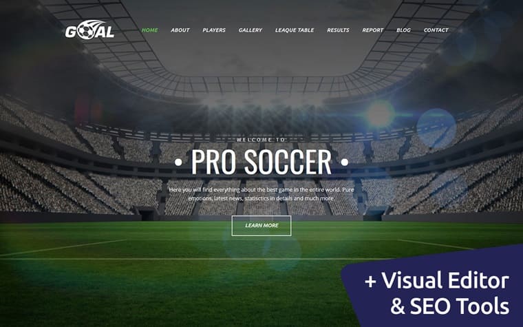 Soccer Club Premium Moto CMS 3 Template.