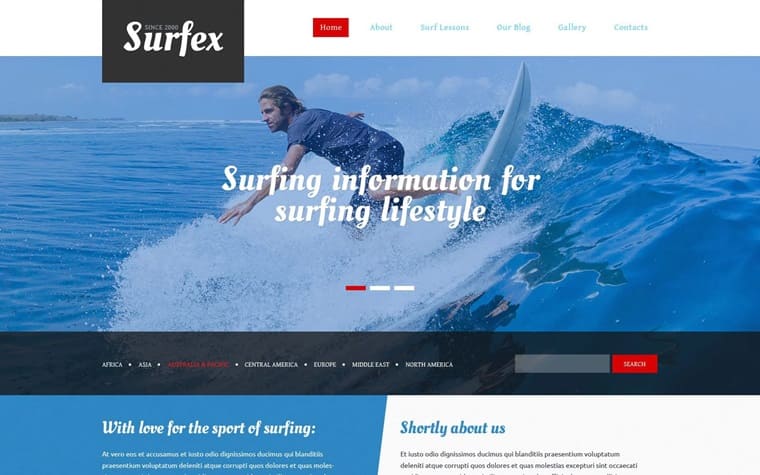 Surfing Responsive Drupal Template.