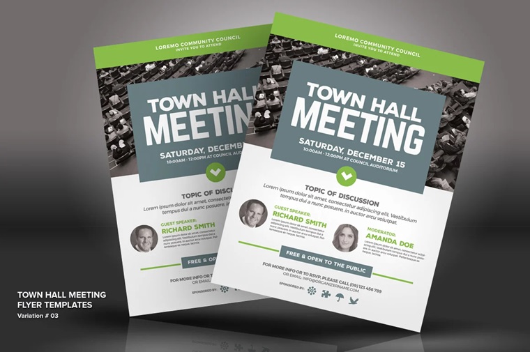 Town Hall Meeting Flyer PSD Template.