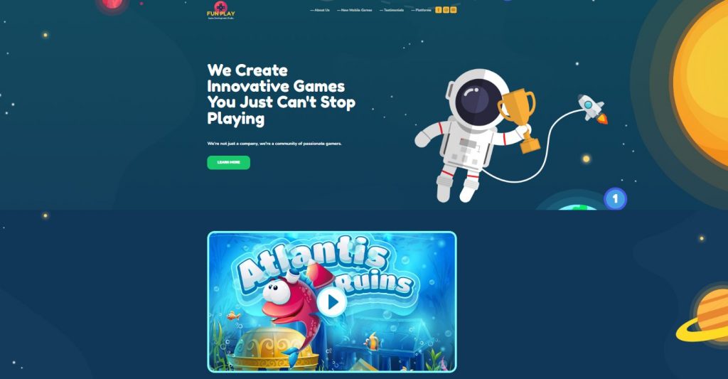 game website designs by Weblium