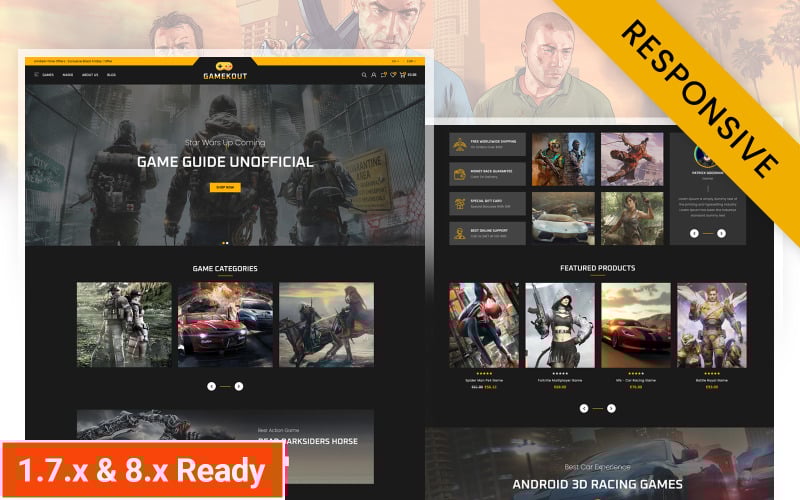 Gamekout - Digital Games Store Prestashop Responsive Theme
