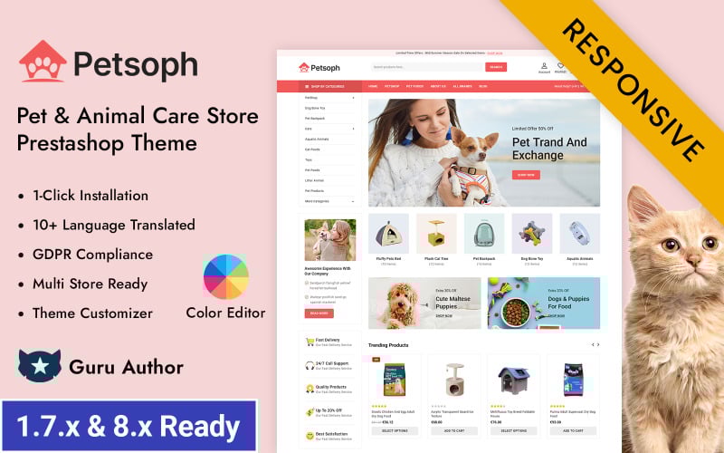 Petsoph - Pet Shop & Animal Care Prestashop Responsive Theme
