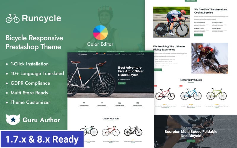Runcycle - Bike Shop & Bicycle Accessories Store PrestaShop Responsive Theme
