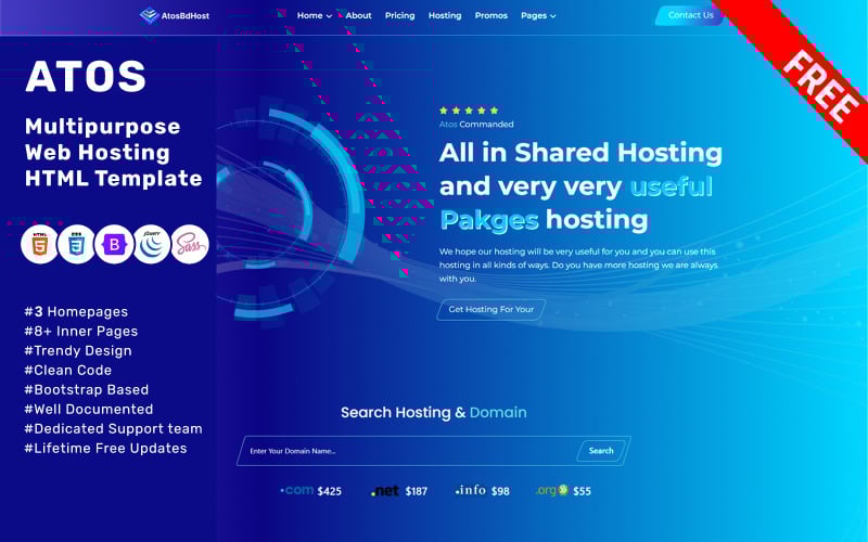Atos - FREE Web Hosting HTML Template