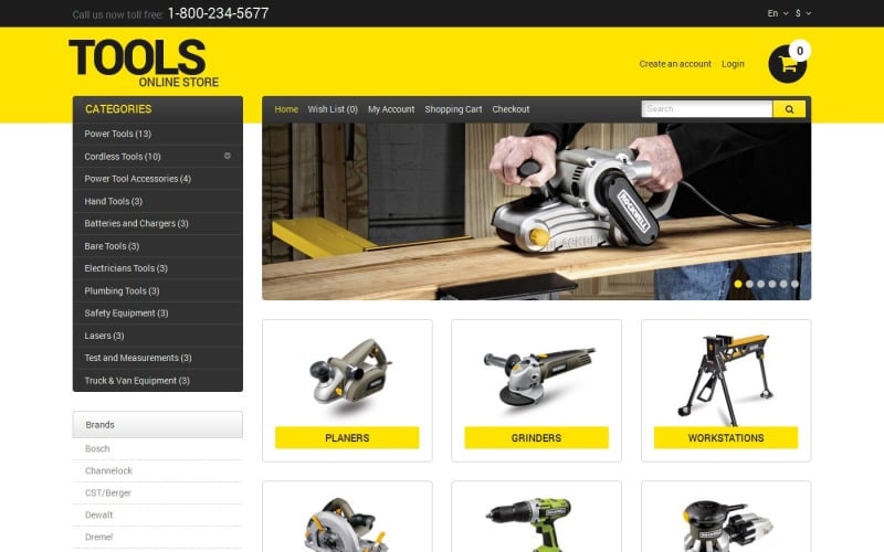 Free Tools OpenCart Theme