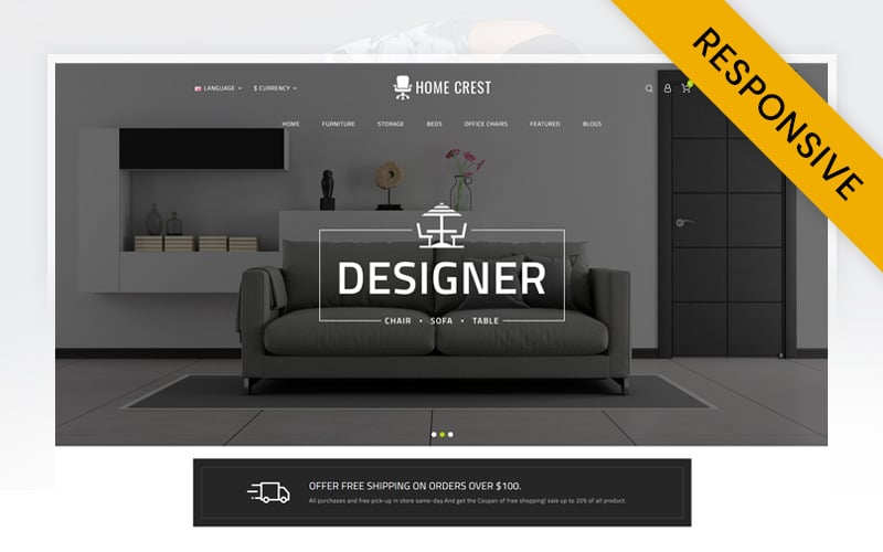 Home Crest - Furniture Store OpenCart Template