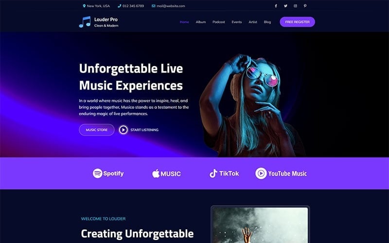 Louder Pro - Elementor Music WordPress Theme
