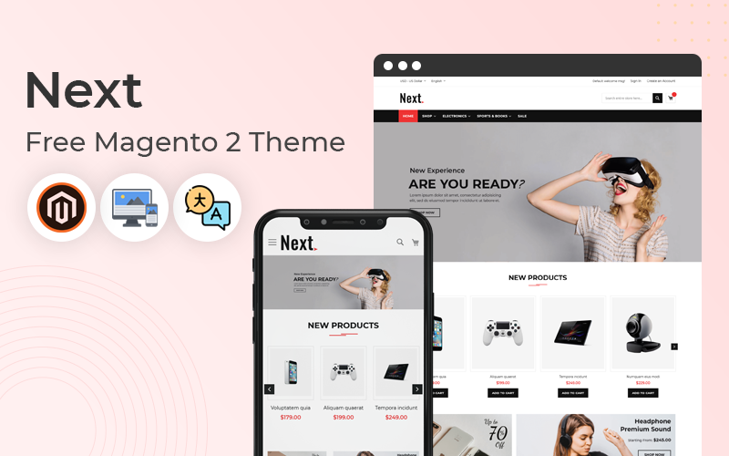 Next – Responsive Electronics Free Magento 2 Theme