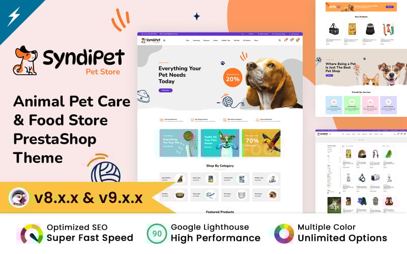 Syndipet - Animal Pet Care and Pet Food Store PrestaShop Theme