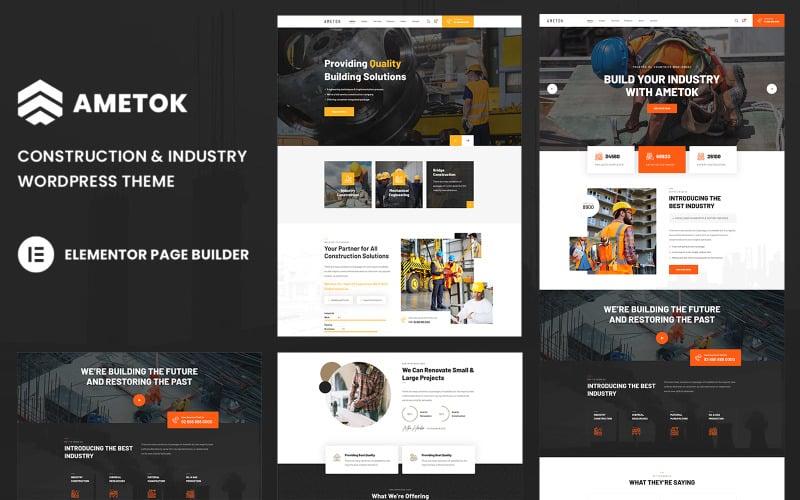 Ametok - Construction & Industry WordPress Elementor Theme+