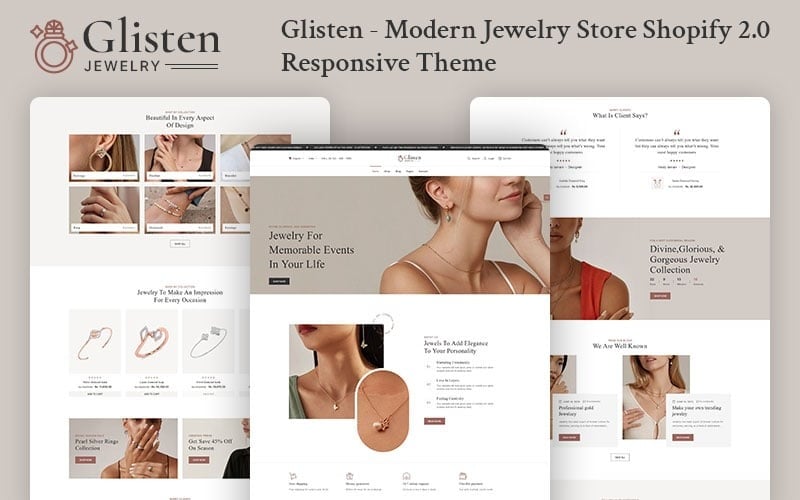 Glisten - Modern Jewelry Store Shopify 2.0 Responsive Theme