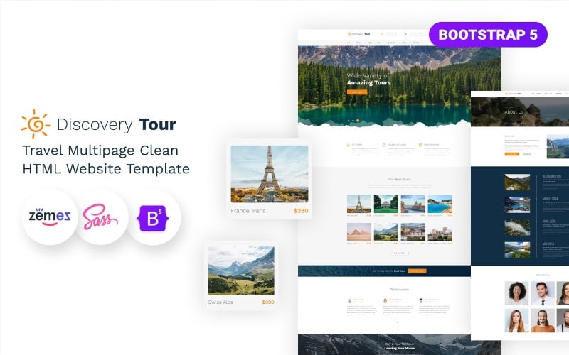 Discovery Tour - Travel Multipage Clean HTML Website Template