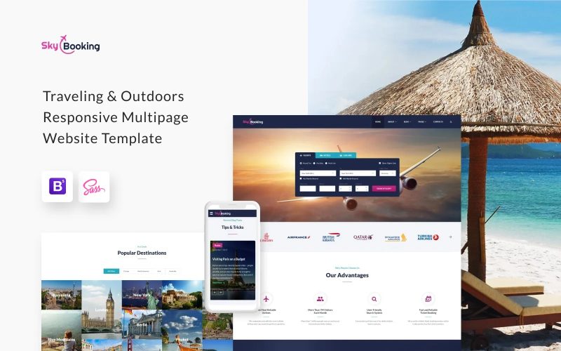 Sky Booking - Travel Online Multipage Website Template